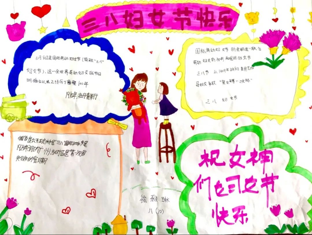 妇女节手抄报获奖作品-图1