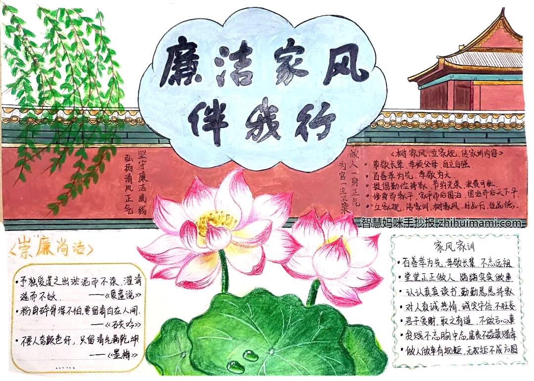 六年级传承好家风手抄报绘画一等奖（7张）-图7