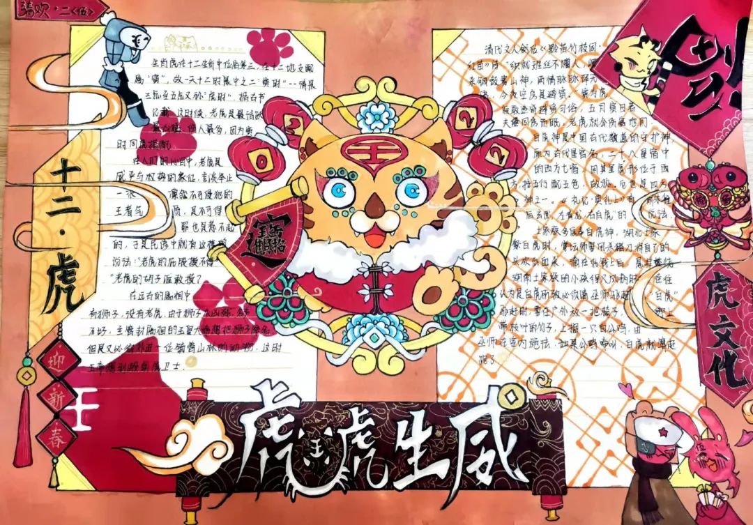 虎年快乐手抄报简单又漂亮（9张）-图1