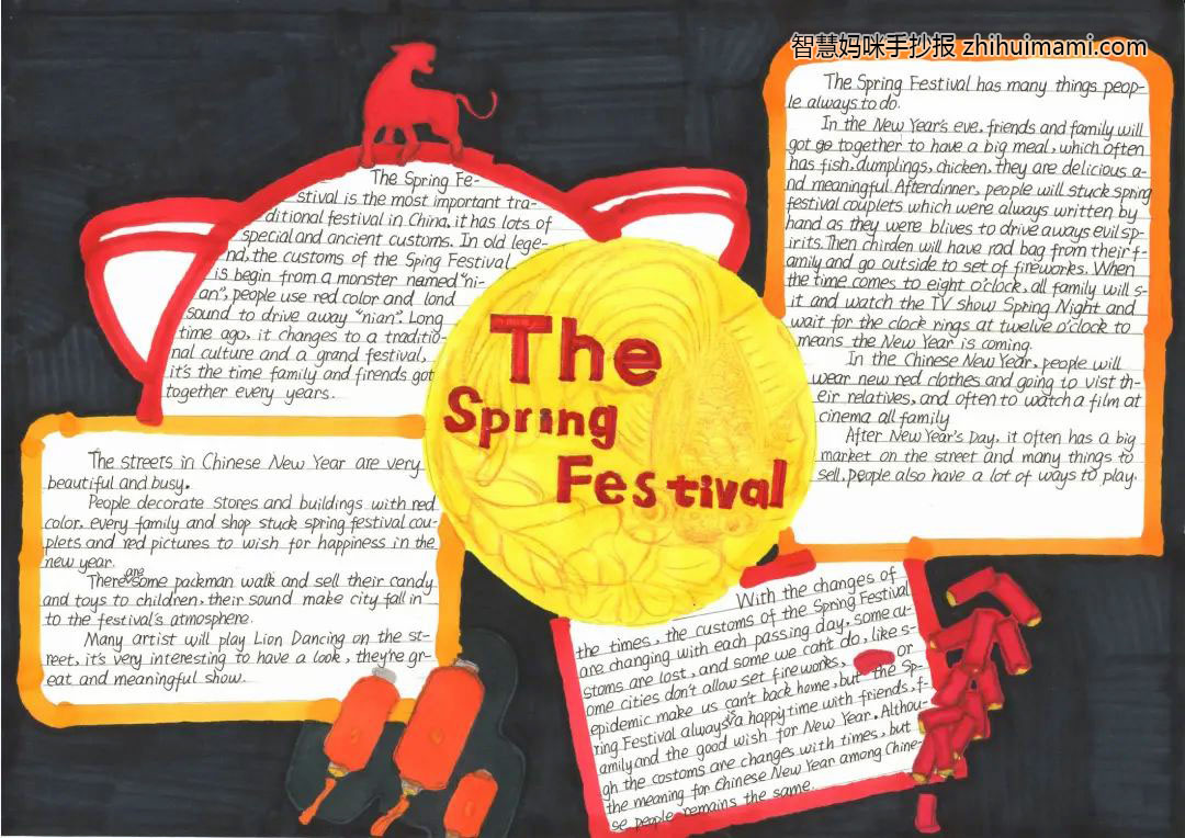 8张漂亮的春节英语手抄报一等奖-图7