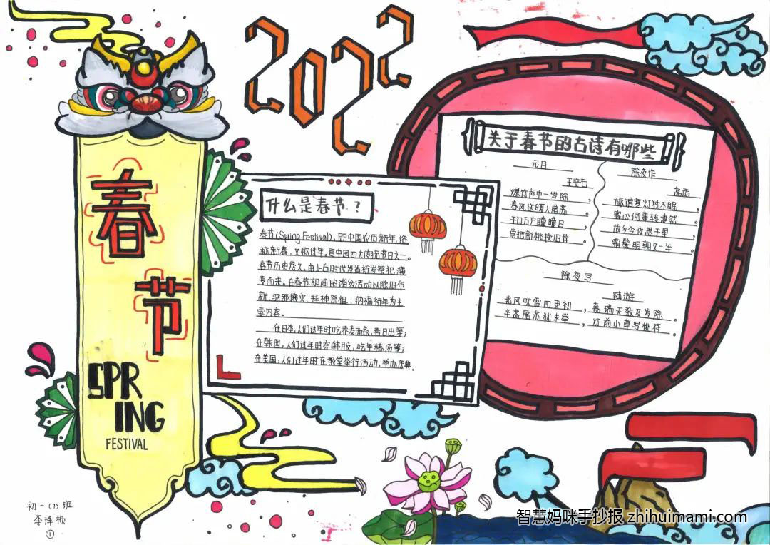 2022新年快乐手抄报简单又漂亮-图4