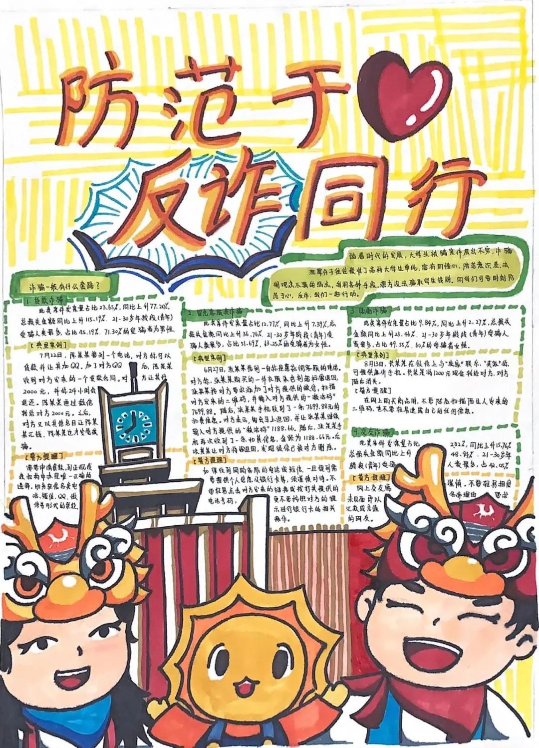 预防电信诈骗 你我同心反诈同行主题手抄报简单好看-图2