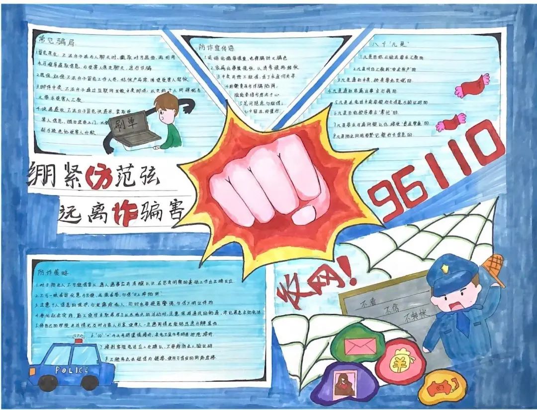 2022小学生反网络诈骗手抄报-图5