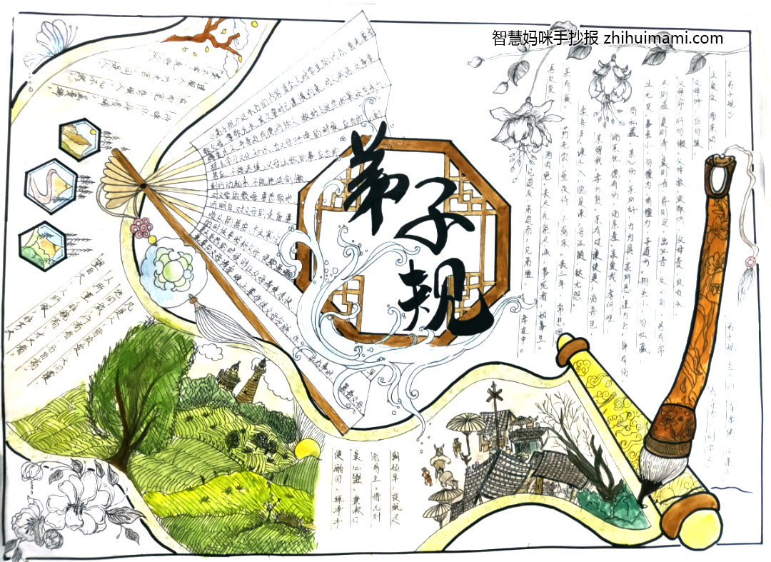 7张关于弟子规的手抄报一等奖（附原文及解释）-图1