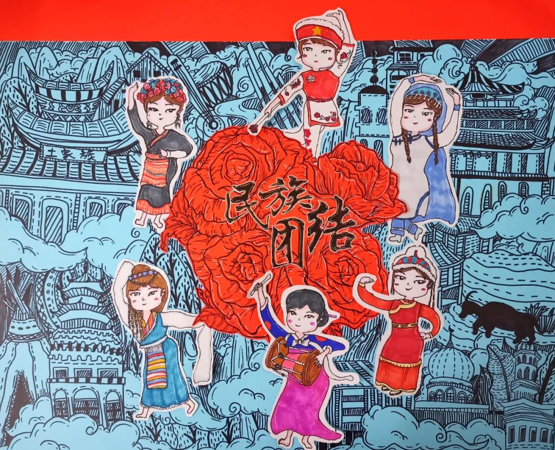 步骤2：民族团结手牵手，和谐发展心连心