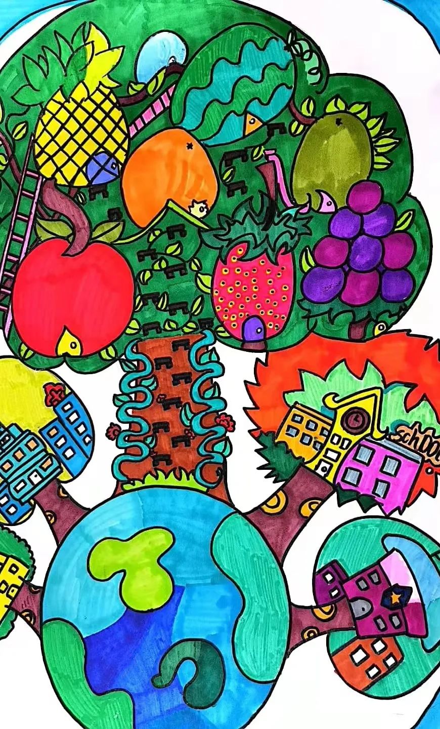 让我们一起走进孩子们想象的未来世界吧！儿童科幻画优秀作品-图5