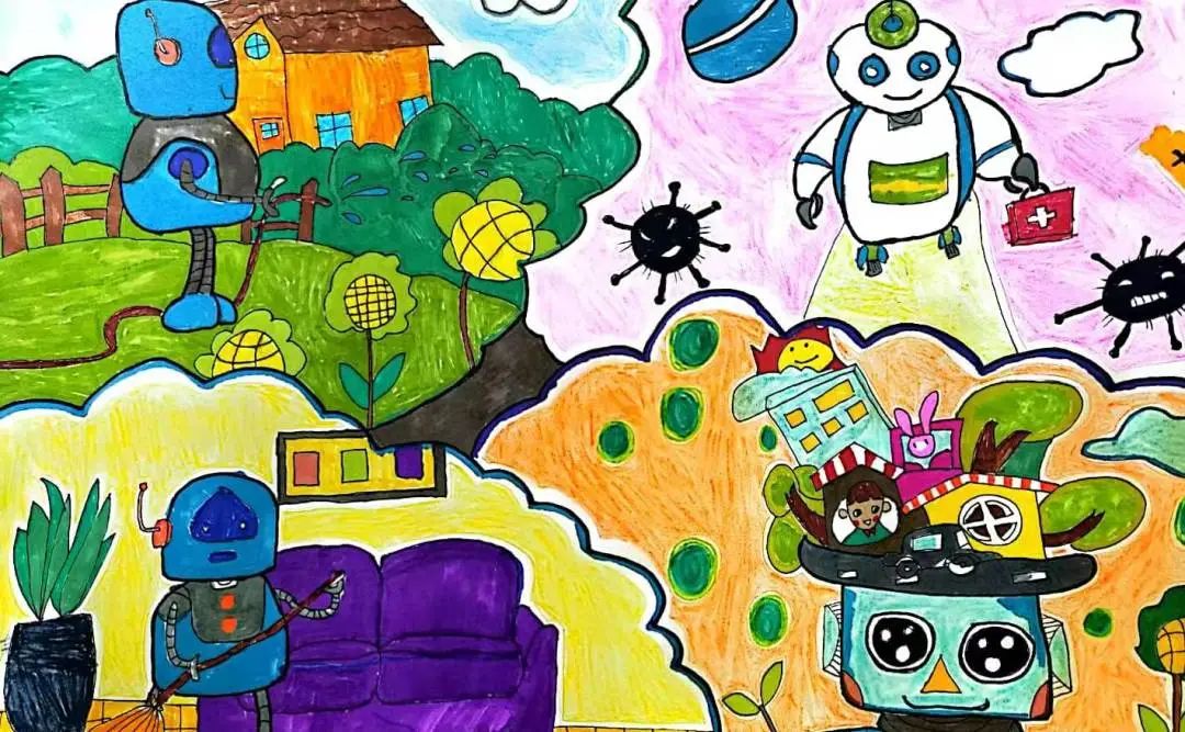 漂亮的科幻儿童画 孩子们笔下的科幻世界真是令人神往！-图1