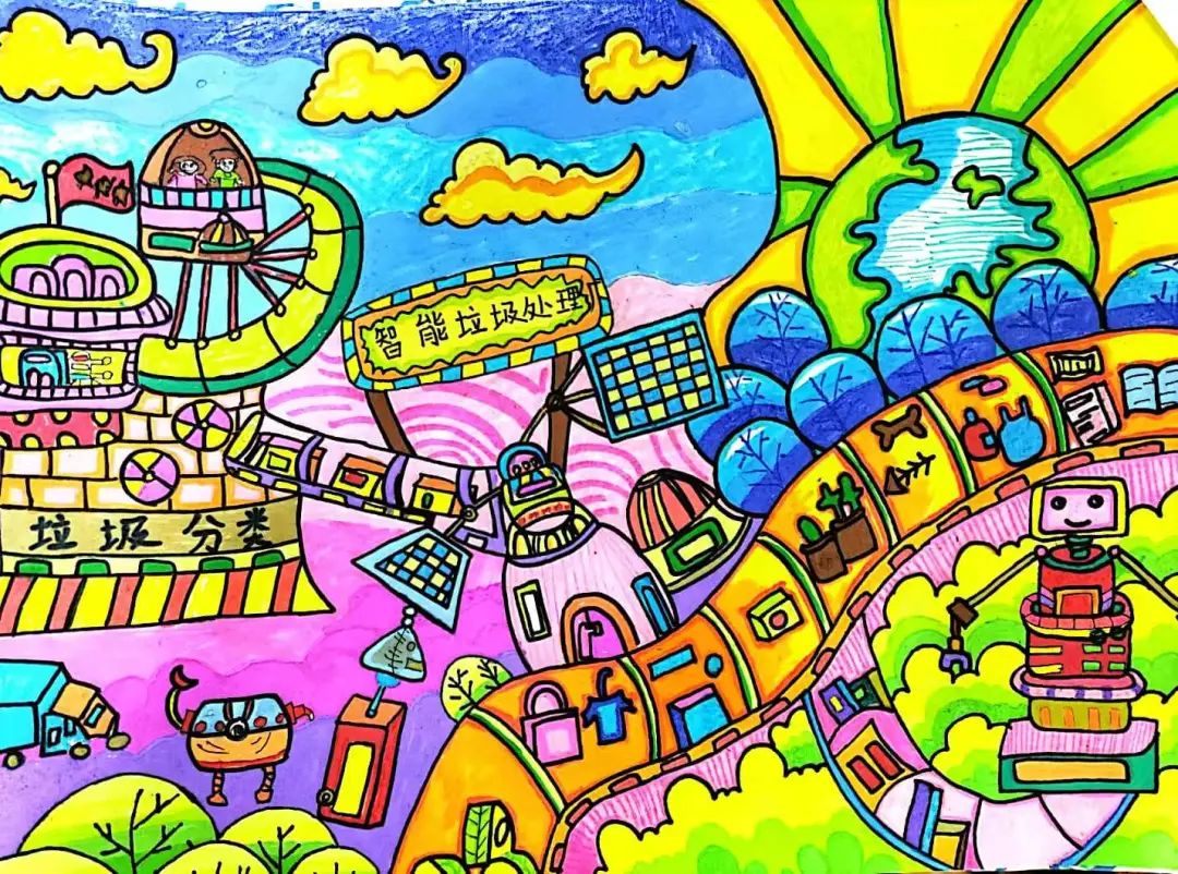 漂亮的科幻儿童画 孩子们笔下的科幻世界真是令人神往！-图3