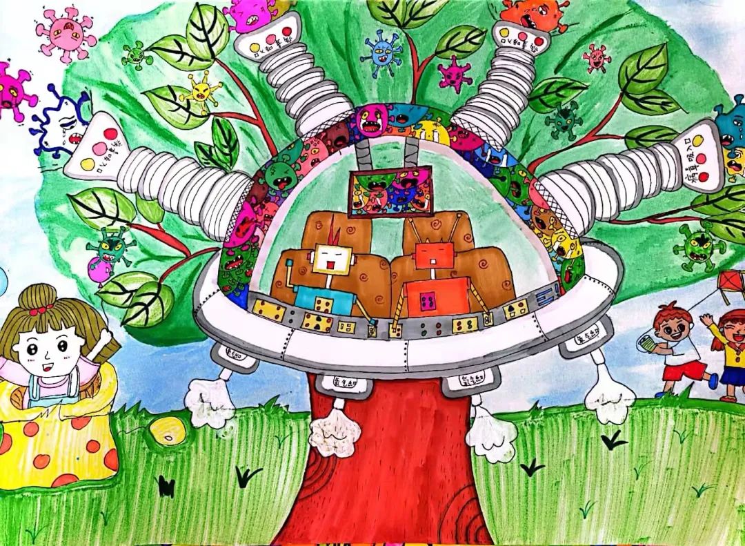 爱科学、学科学、用科学 儿童创意科幻绘画优秀作品-图6