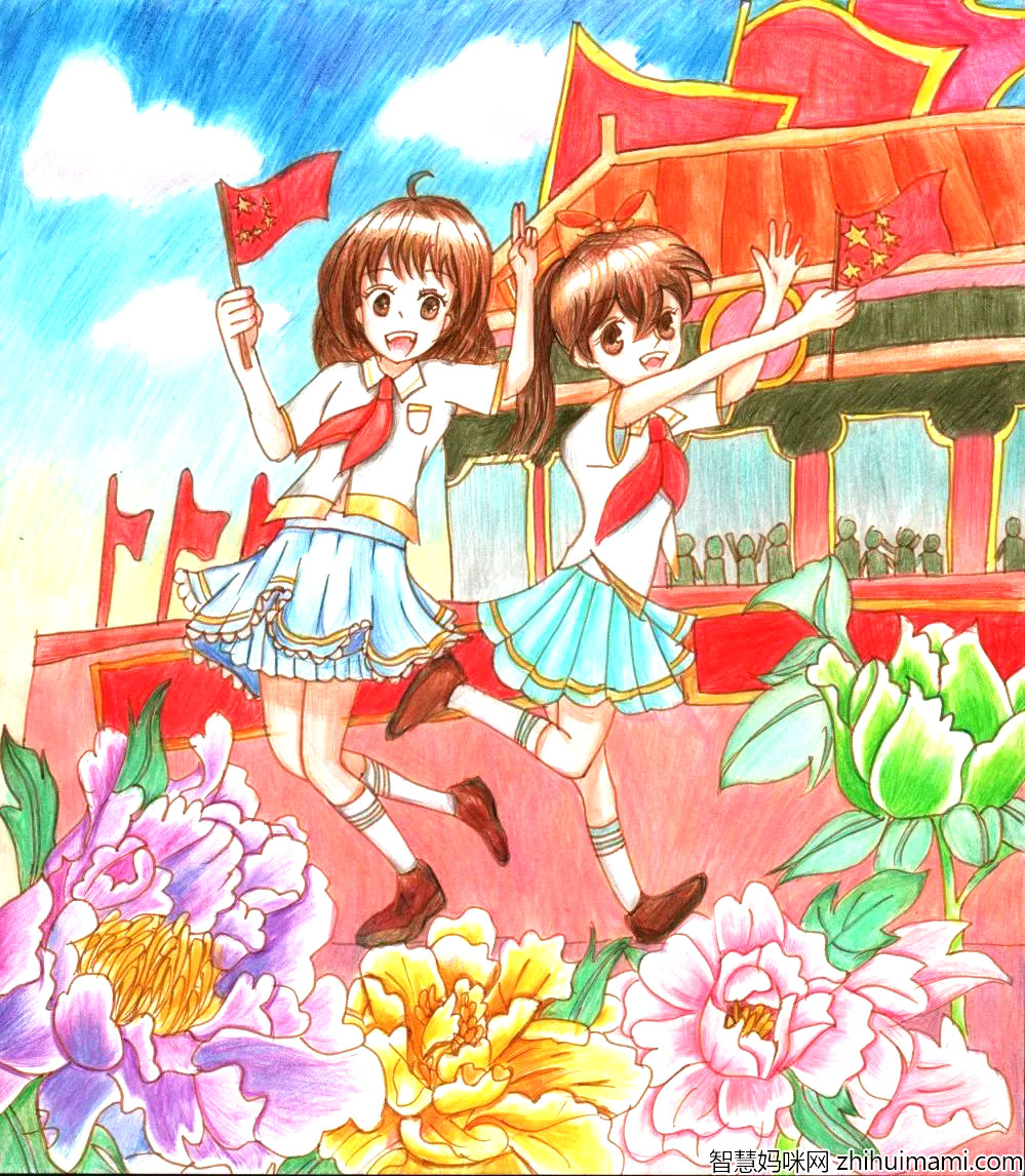 党在我心中 庆祝建党儿童画获奖作品-图1