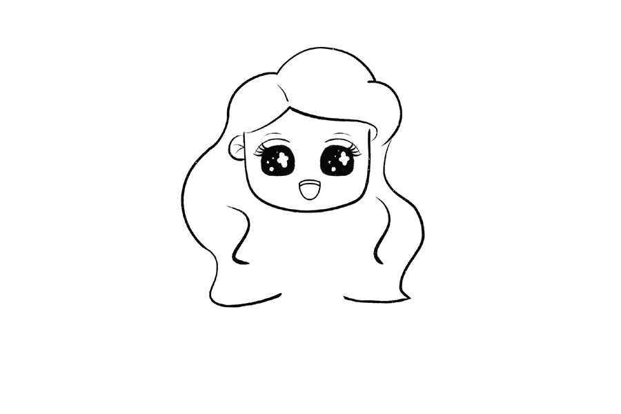 手绘卡通美人鱼简单又可爱-图3