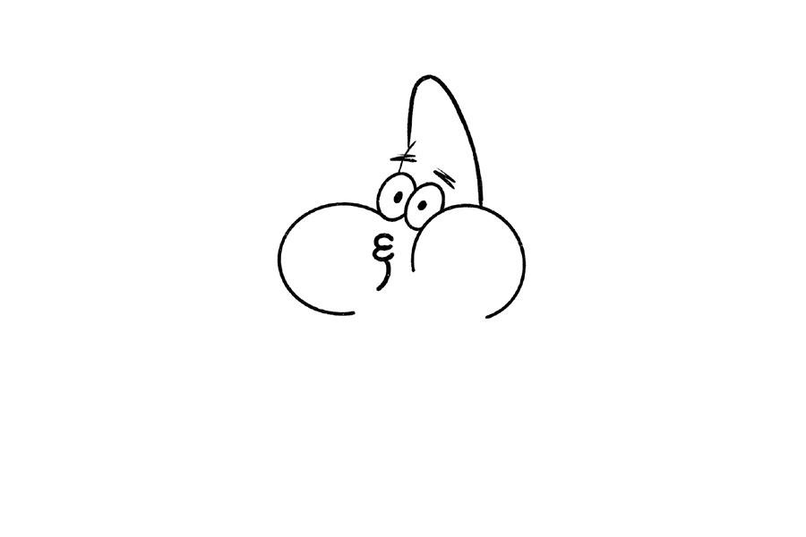 派大星简笔画画法步骤简单又可爱-图2