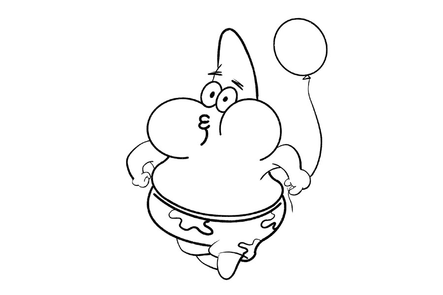 派大星简笔画画法步骤简单又可爱-图7