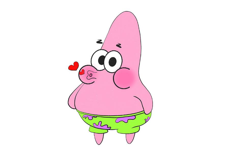 嘟嘟可爱派大星简笔画画法步骤