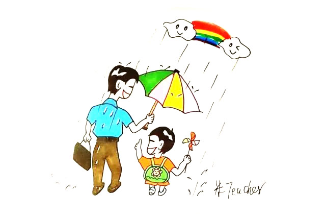 父亲节简笔画绘画步骤