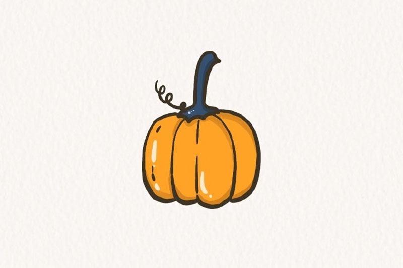 一组简单可爱的万圣节元素简笔画-图1