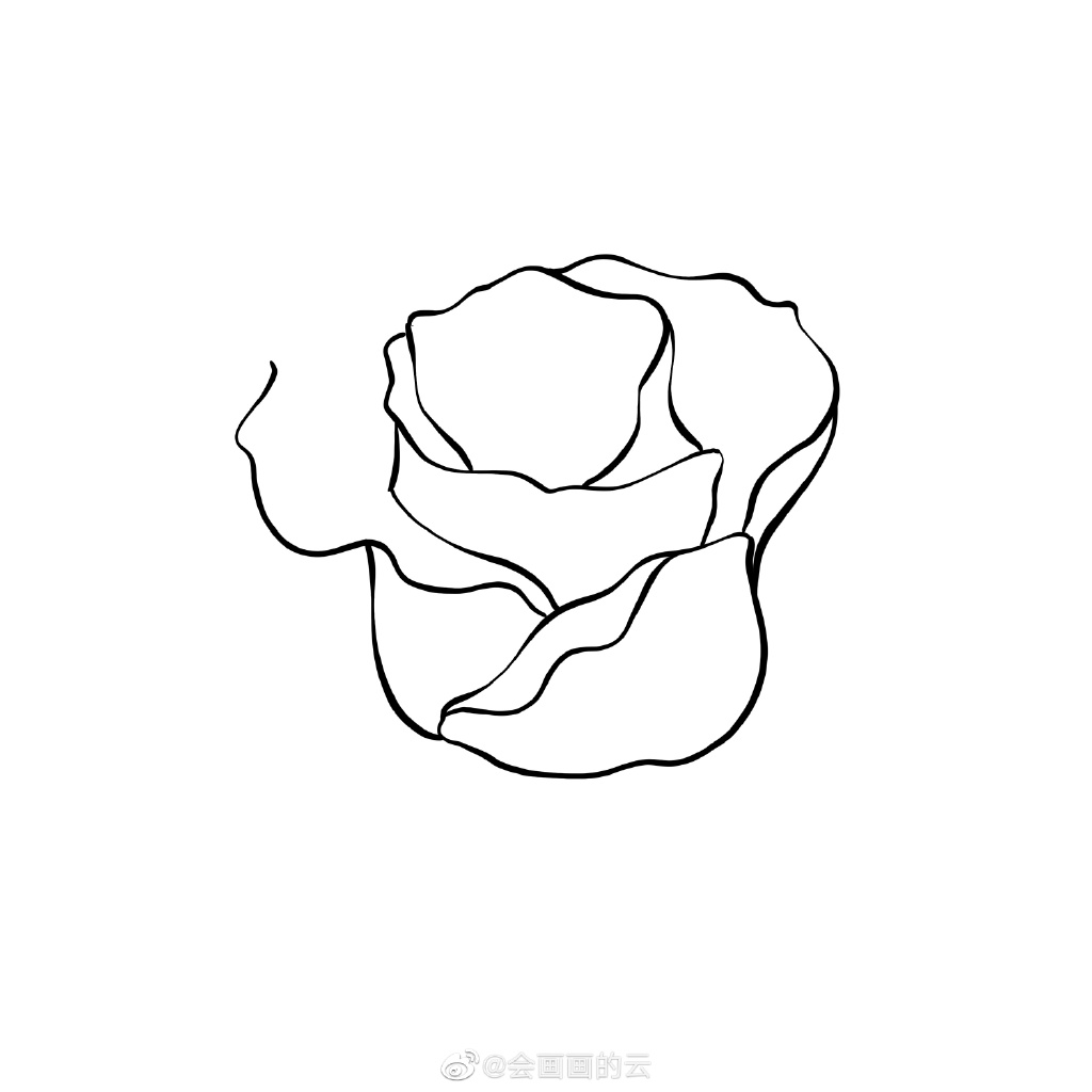 一学就会的简笔画 玫瑰花简笔画画法步骤-图4