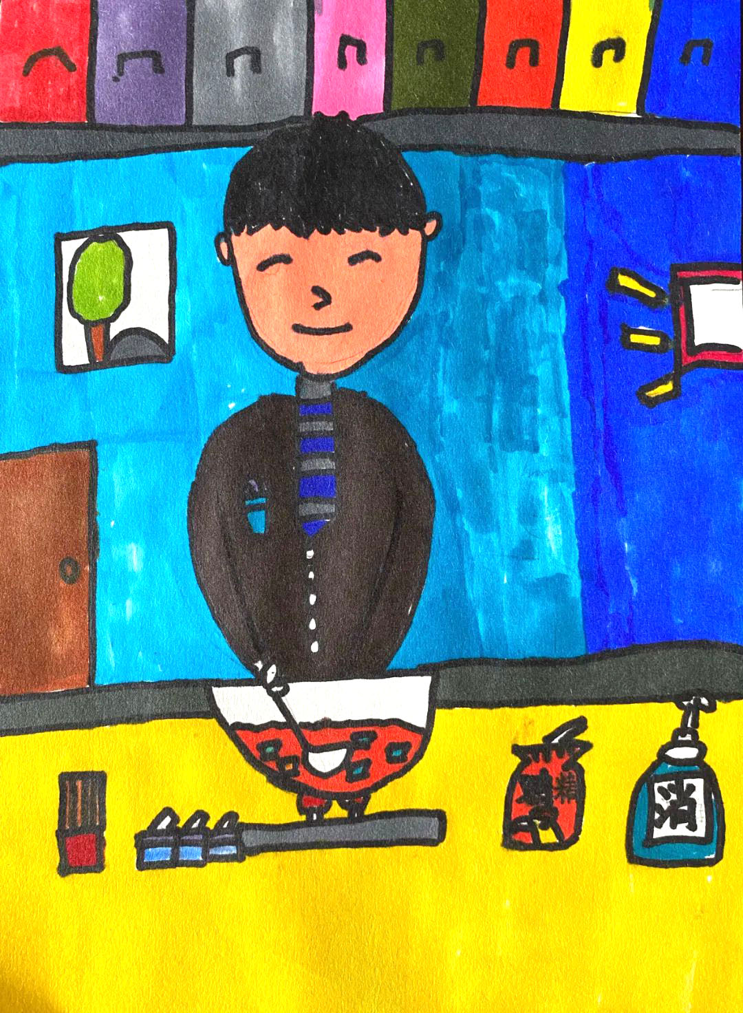 我心目中的父亲 小学生父亲节主题绘画作品-图2