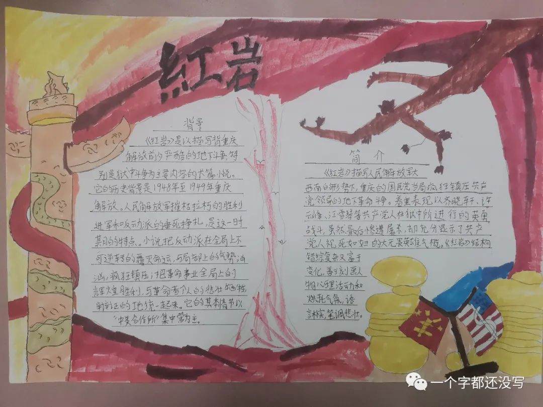 初中勿忘历史苦难 传承红岩精神主题手抄报-图3