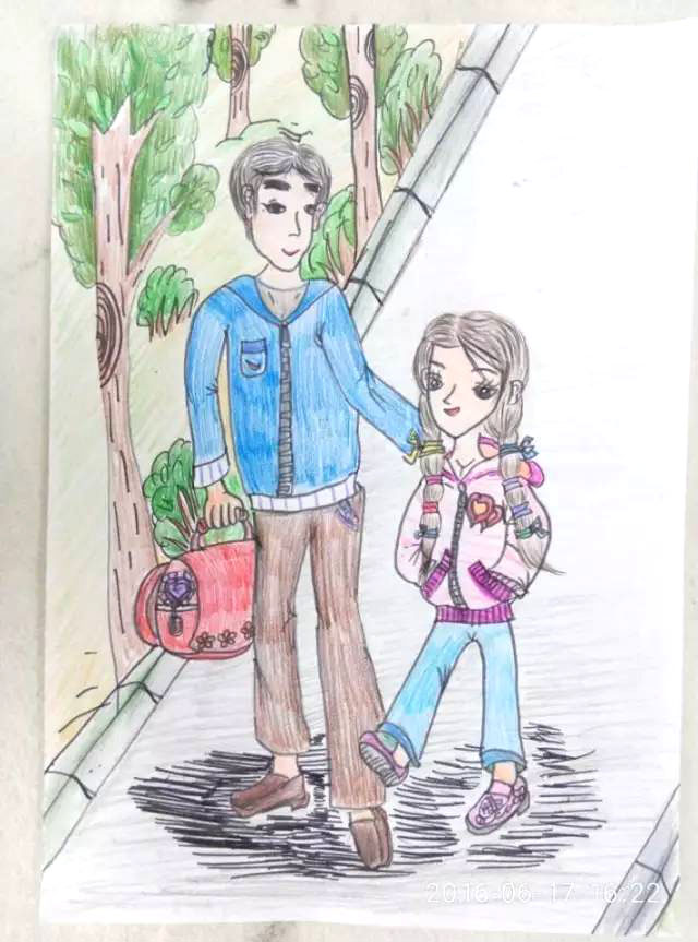 我的偶像老爸 小学低年级父亲节主题绘画作品-图5