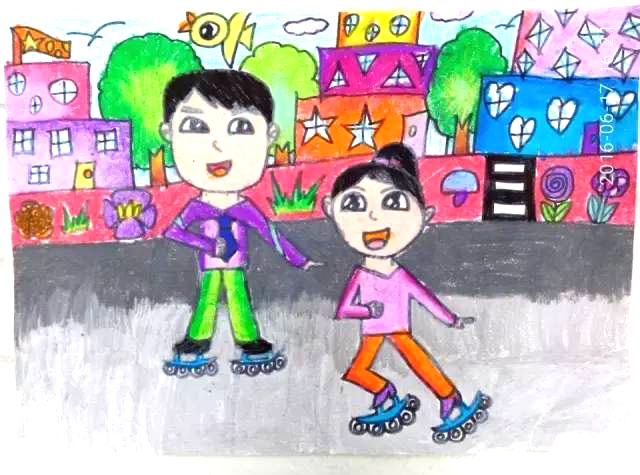我的偶像老爸 小学低年级父亲节主题绘画作品-图6