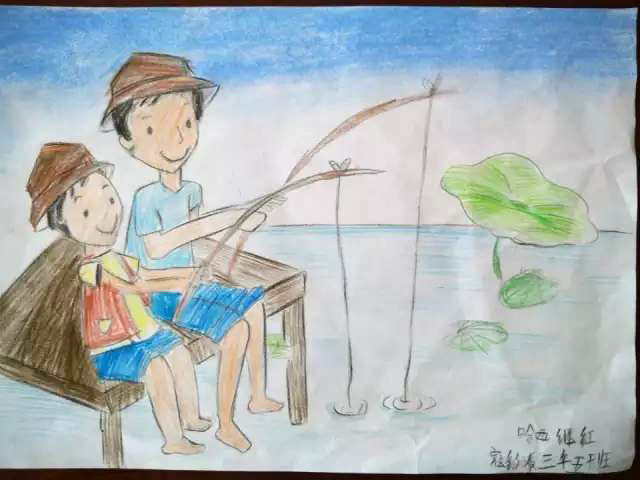 我的偶像老爸 小学低年级父亲节主题绘画作品-图9