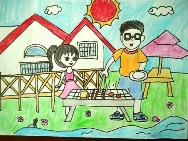 我的偶像老爸 小学低年级父亲节主题绘画作品-图11