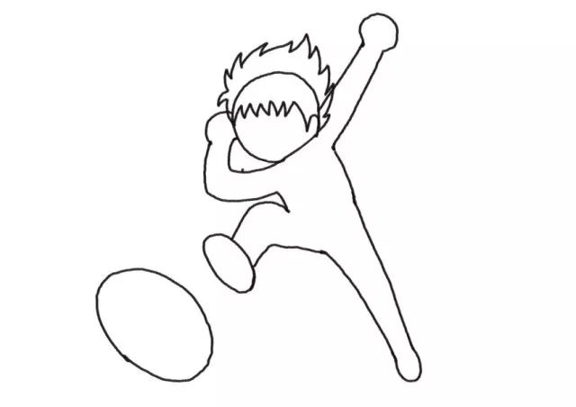 我的足球梦 踢足球的小男孩简笔画-图3