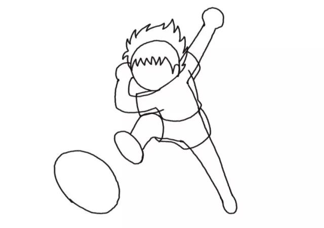 我的足球梦 踢足球的小男孩简笔画-图4