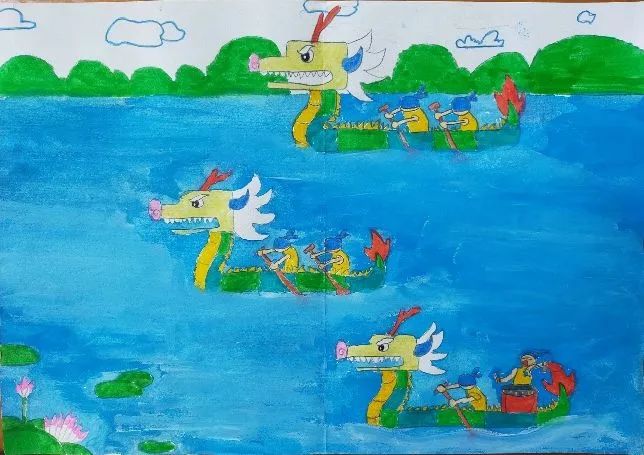 端午安康主题儿童画怎么画-图5