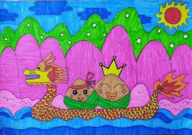 小学三年级端午节绘画获奖作品-图1
