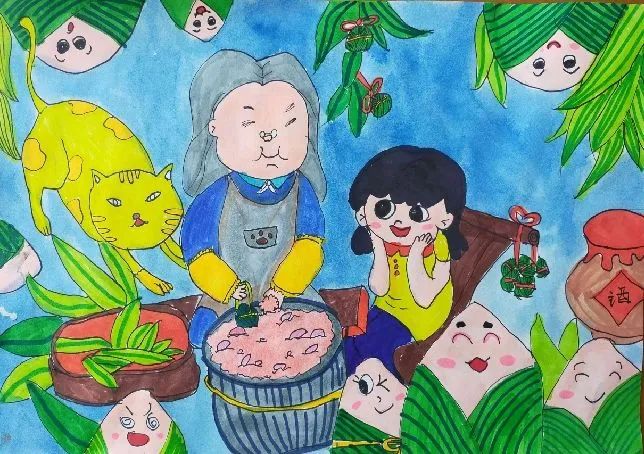端午佳节 粽香万里儿童画比赛作品-图4