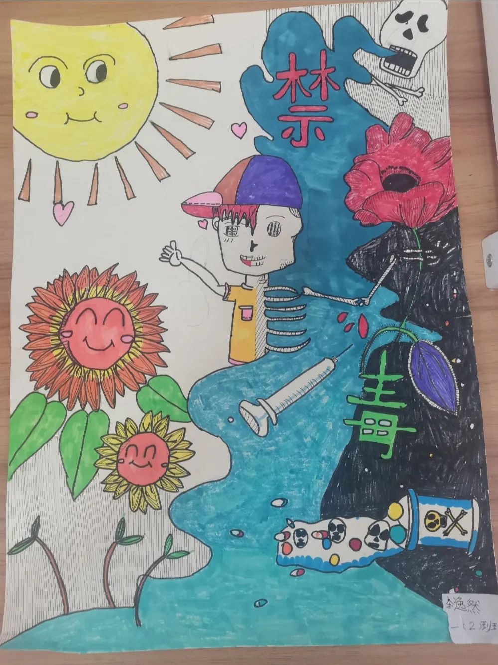 珍爱生命远离毒品 小学生626禁毒日绘画作品简单创意-图2