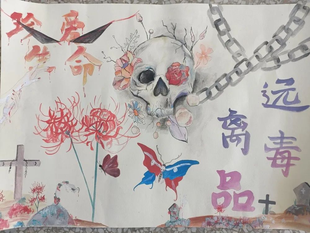 626禁毒宣传主题绘画 时刻警惕防范毒品-图4