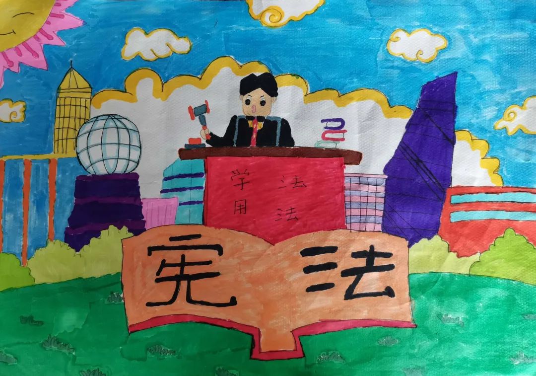 学法、守法、用法,做懂法少年儿童画简单好看