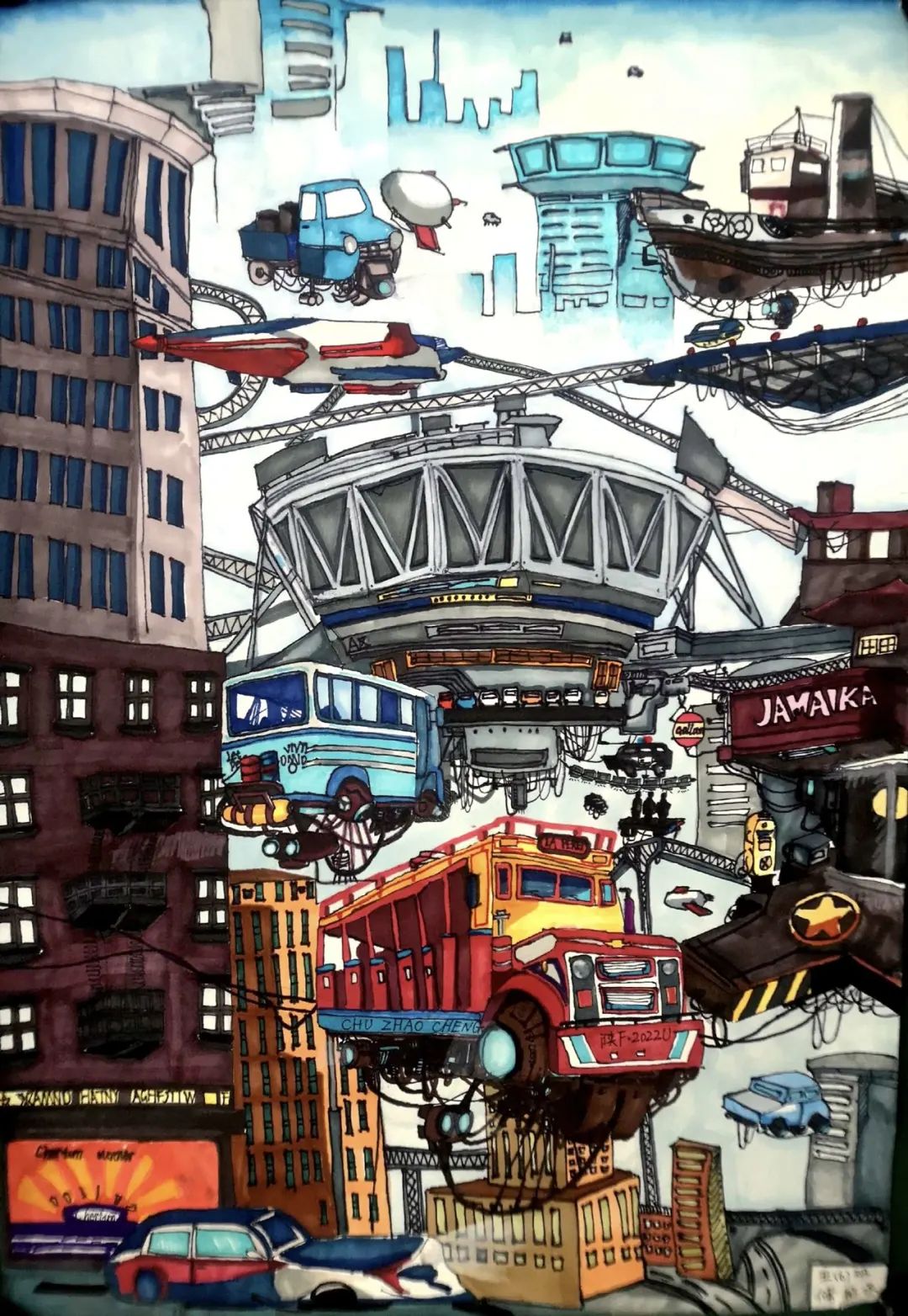 空中交通车科幻创意参赛优秀作品