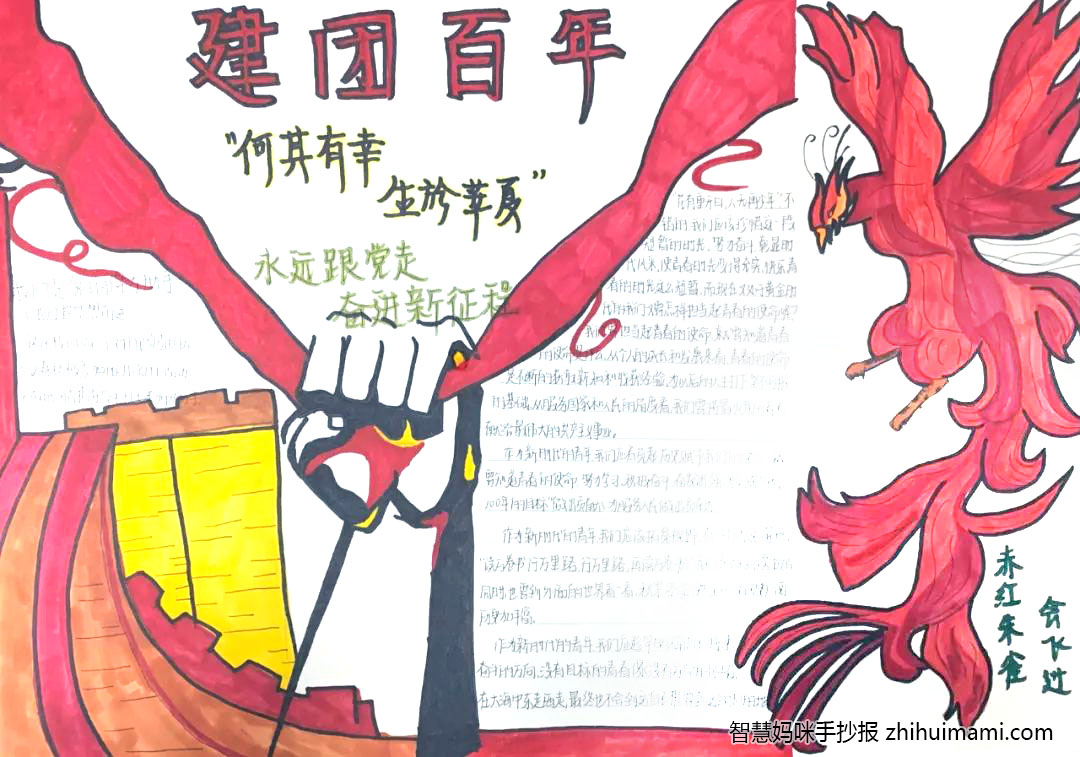 步骤2：《赤红朱雀迎百年》“2022年，是中国共产主义青年团成立100周年。回望百年，青春向党，每一次博击风浪的天空下，都激荡着青春的旋律，每一个勇毅前行的足迹中，都饱含着奋斗的艰辛。”