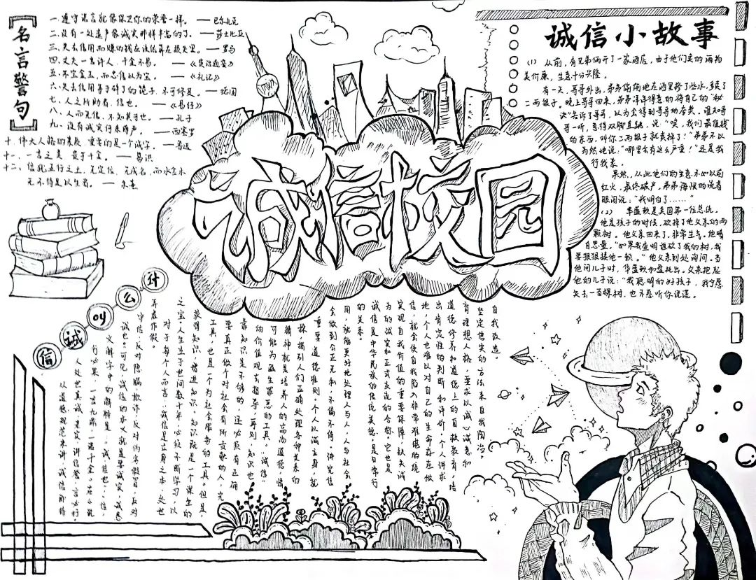 8张以“诚信”为主题的手抄报-图6