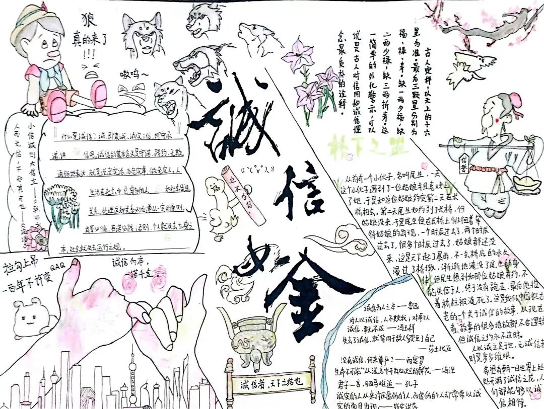8张以“诚信”为主题的手抄报-图7