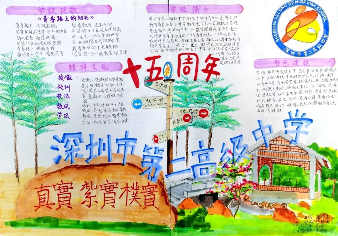 校庆十五周年手抄报绘画（高一年级）-图3