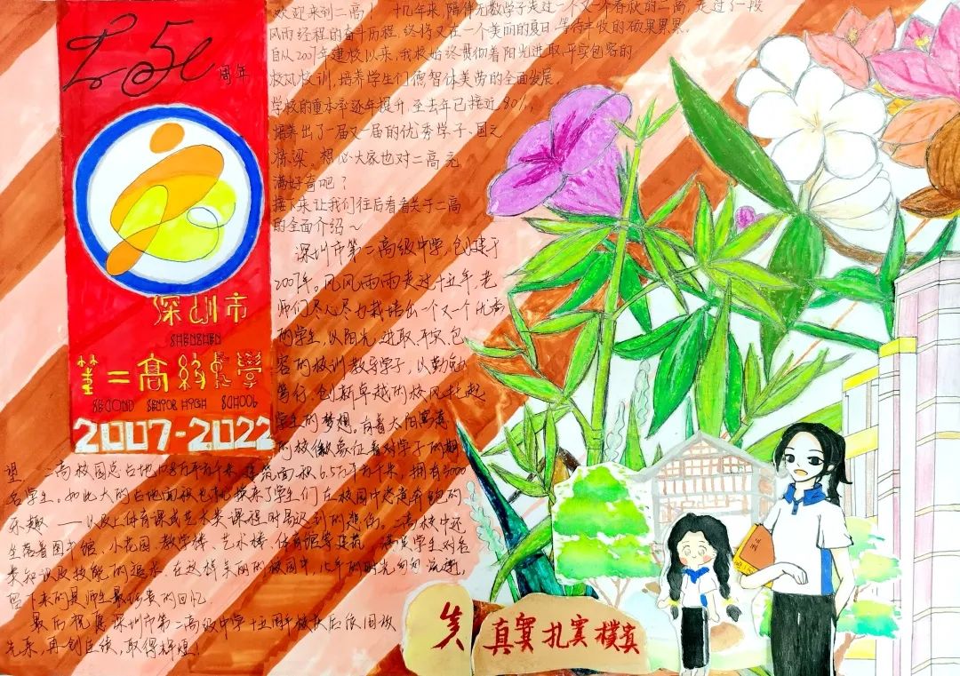 校庆十五周年手抄报绘画（高一年级）-图4