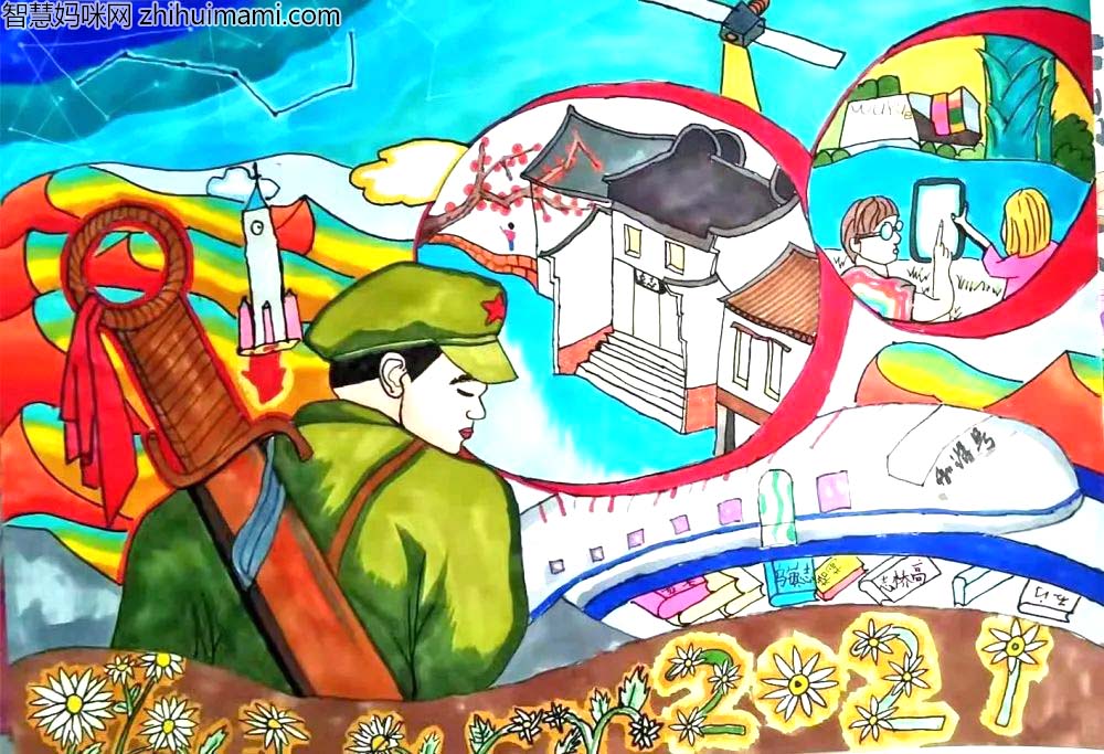 ”童心向党 喜迎建党百年辉煌“建党节儿童绘画一等奖-图3