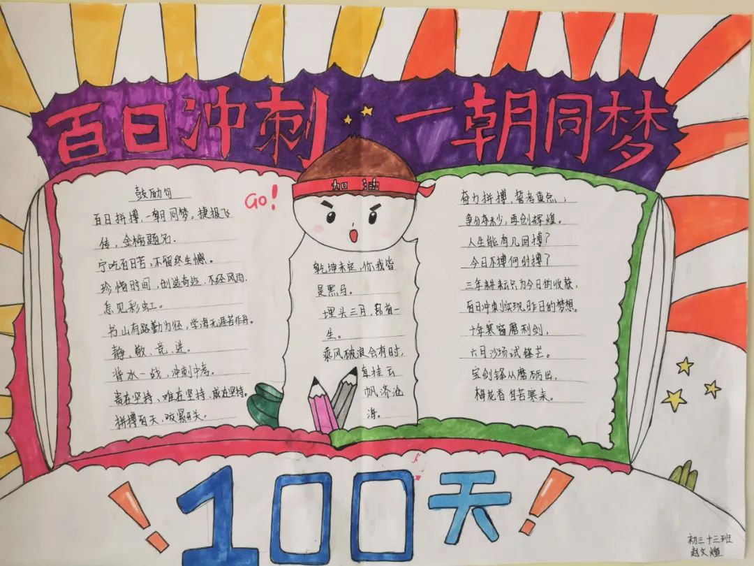 祝福初三助力中考手抄报手抄报简单好画-图1