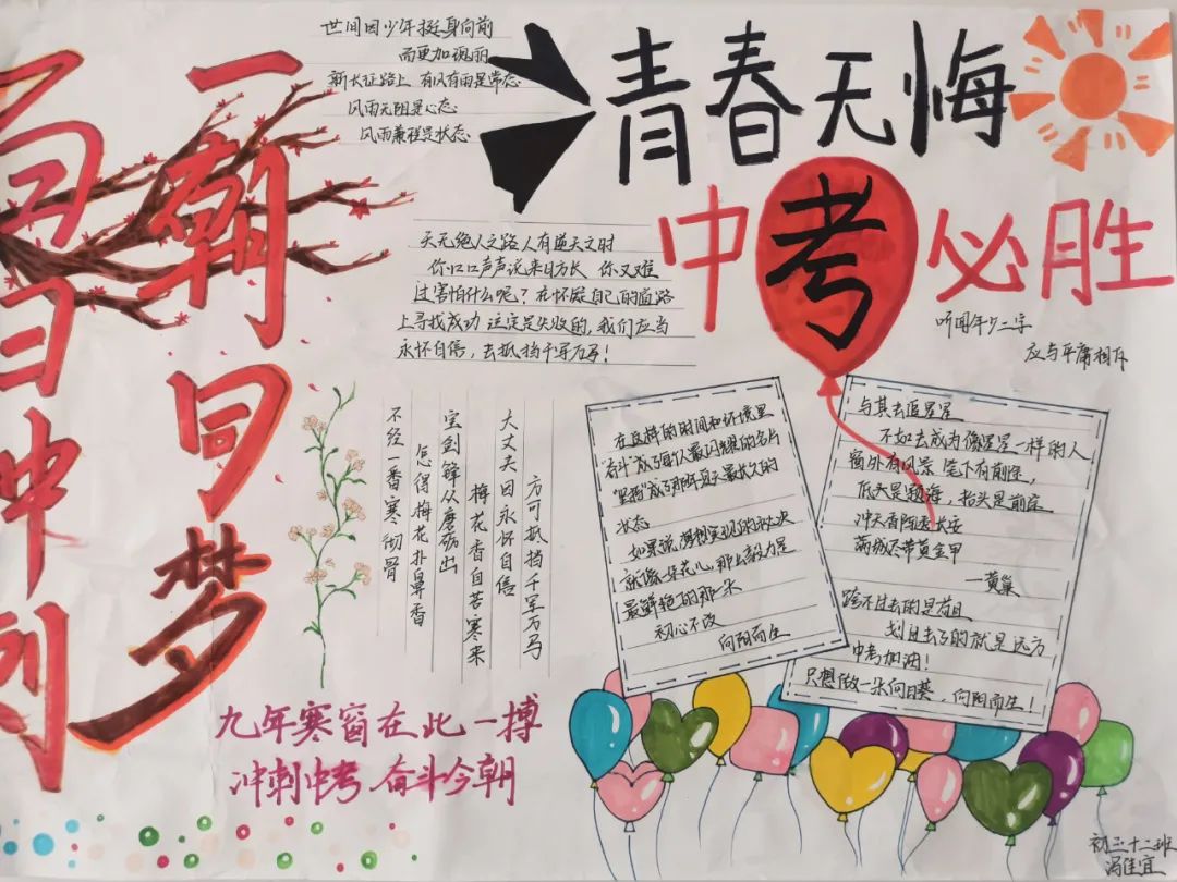 简单的中考加油手抄报教程-图1