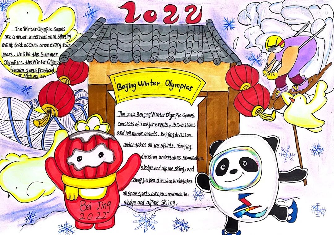 7张漂亮的2022冬奥会英语手抄报-图6