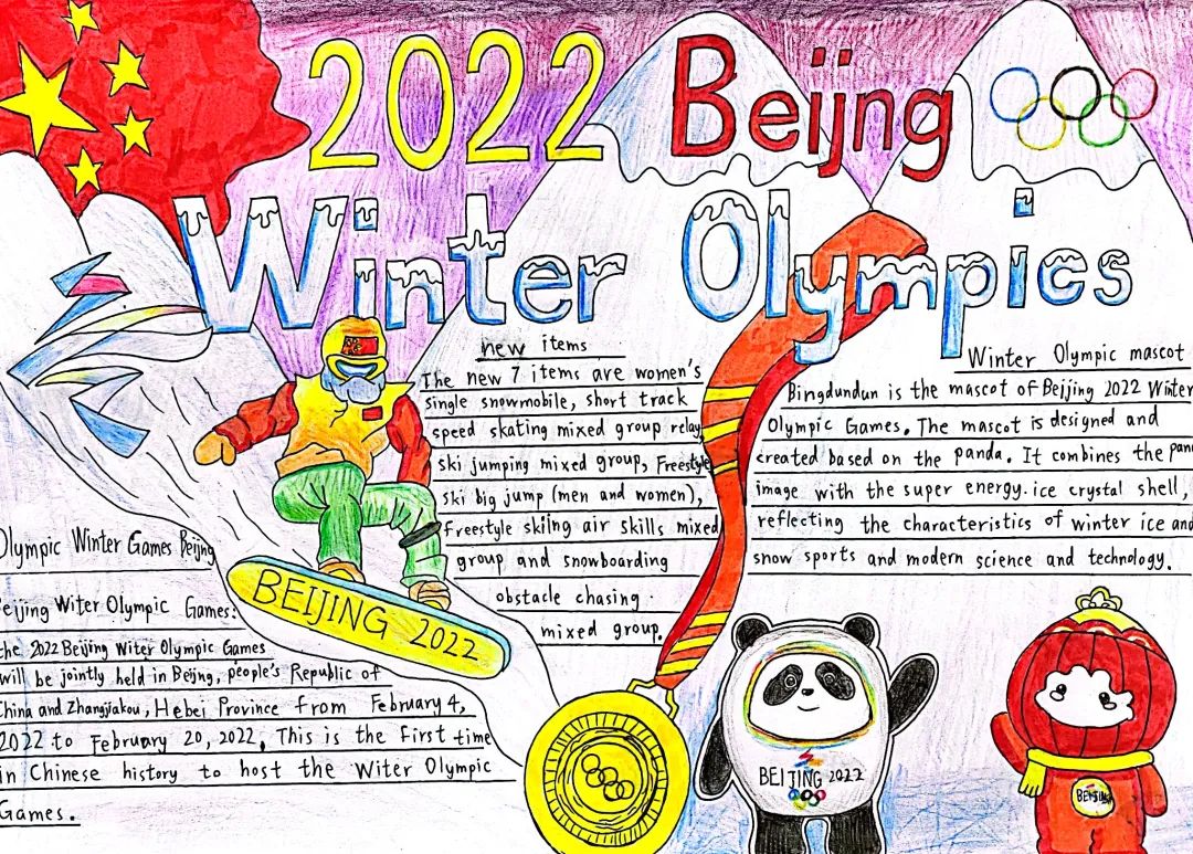 逐梦冰雪 一起向未来冬奥会英语手抄报-图3