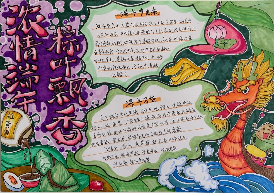 6张漂亮的端午节手抄报绘画-图3