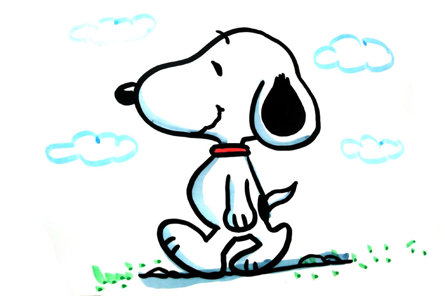 可爱卡通史努比简笔画图片3张-图1