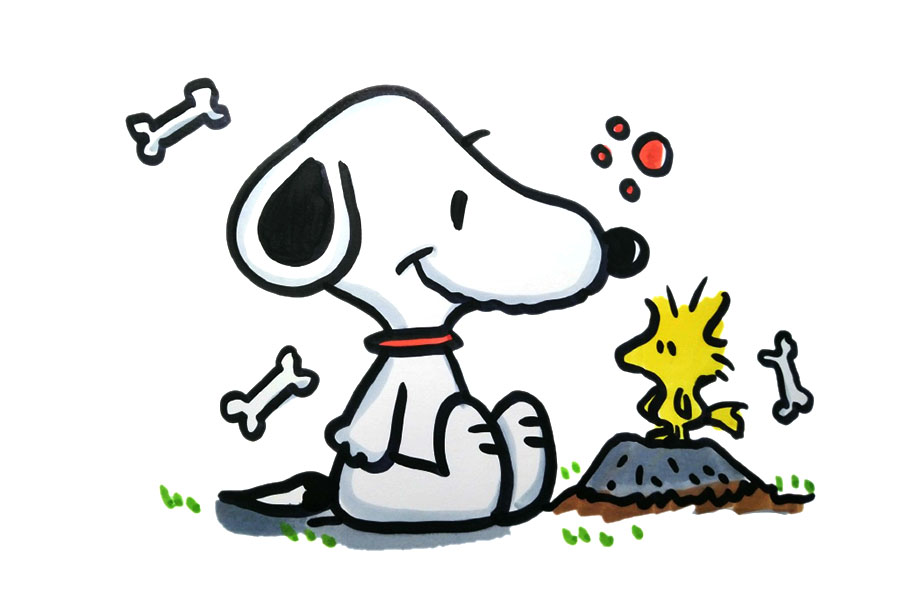 可爱卡通史努比简笔画图片3张-图2