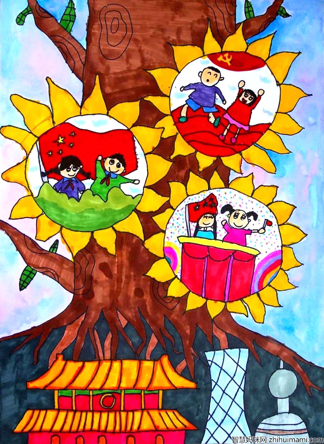 ”树新时代新风 展美丽中国风采“主题绘画一等奖-图4